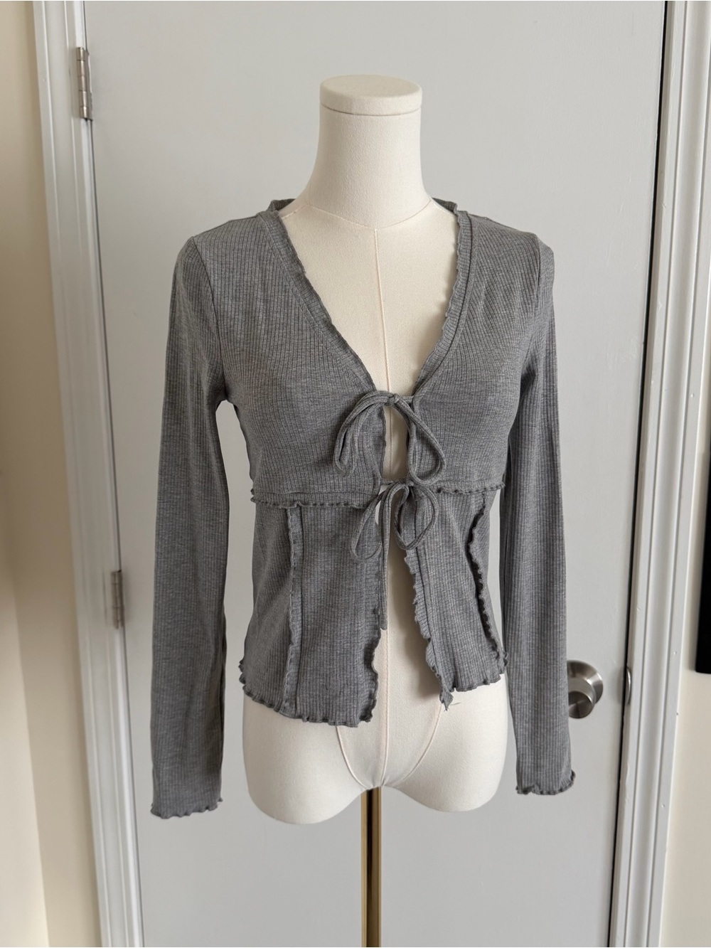 Elodie Nordstrom Tie Front Long Sleeve Boho Sweater Blouse